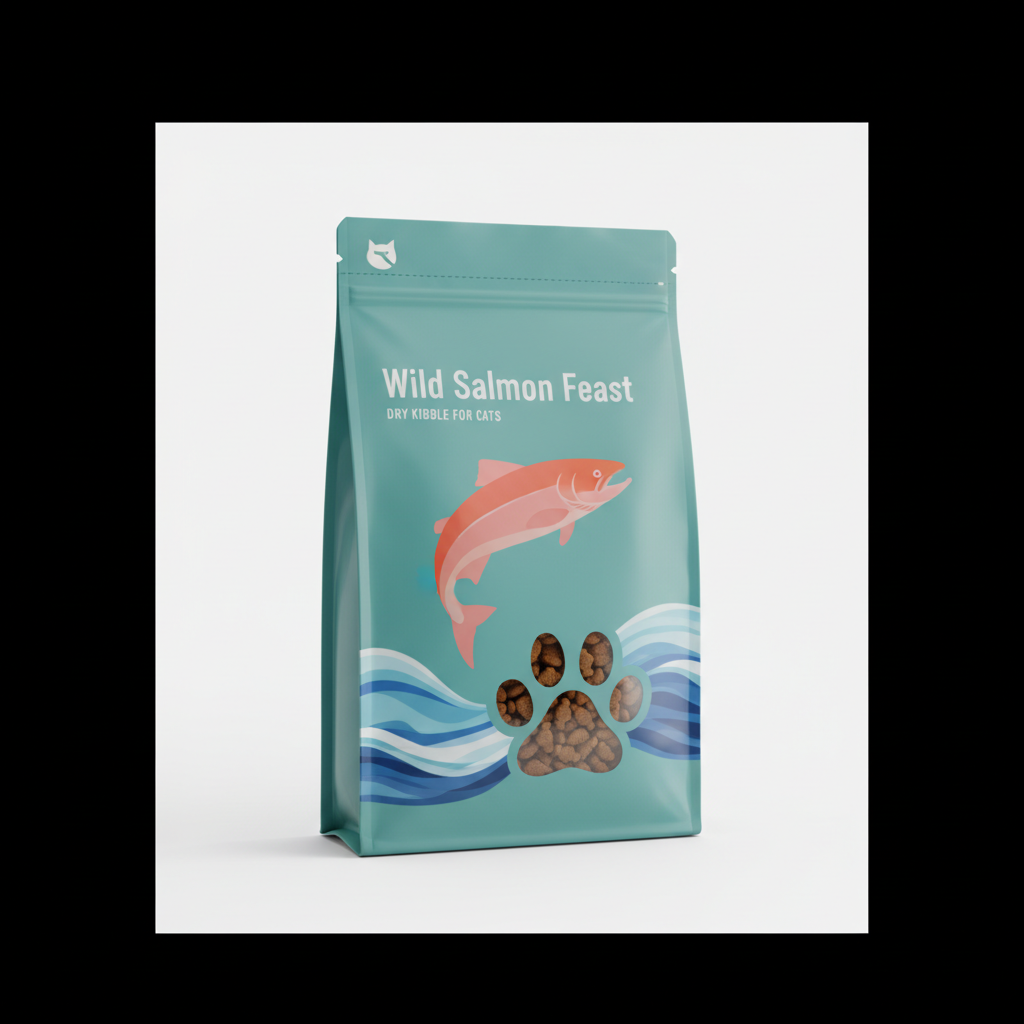 Wild Salmon Feast premium dry cat food bag