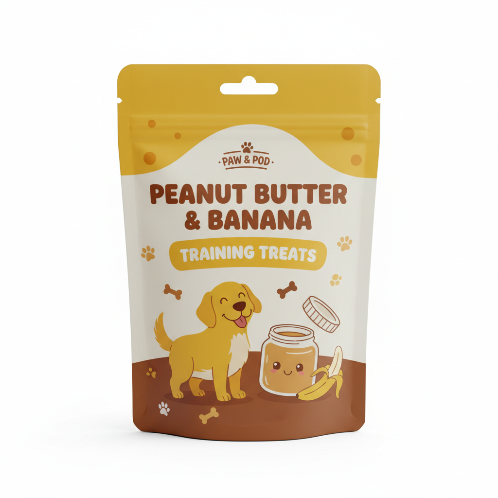 Peanut Butter & Banana Training Treats dog treats pouch