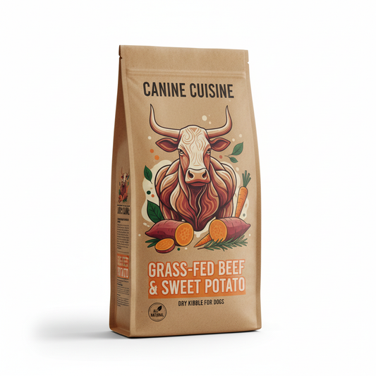 Grass-Fed Beef & Sweet Potato premium dry dog food bag